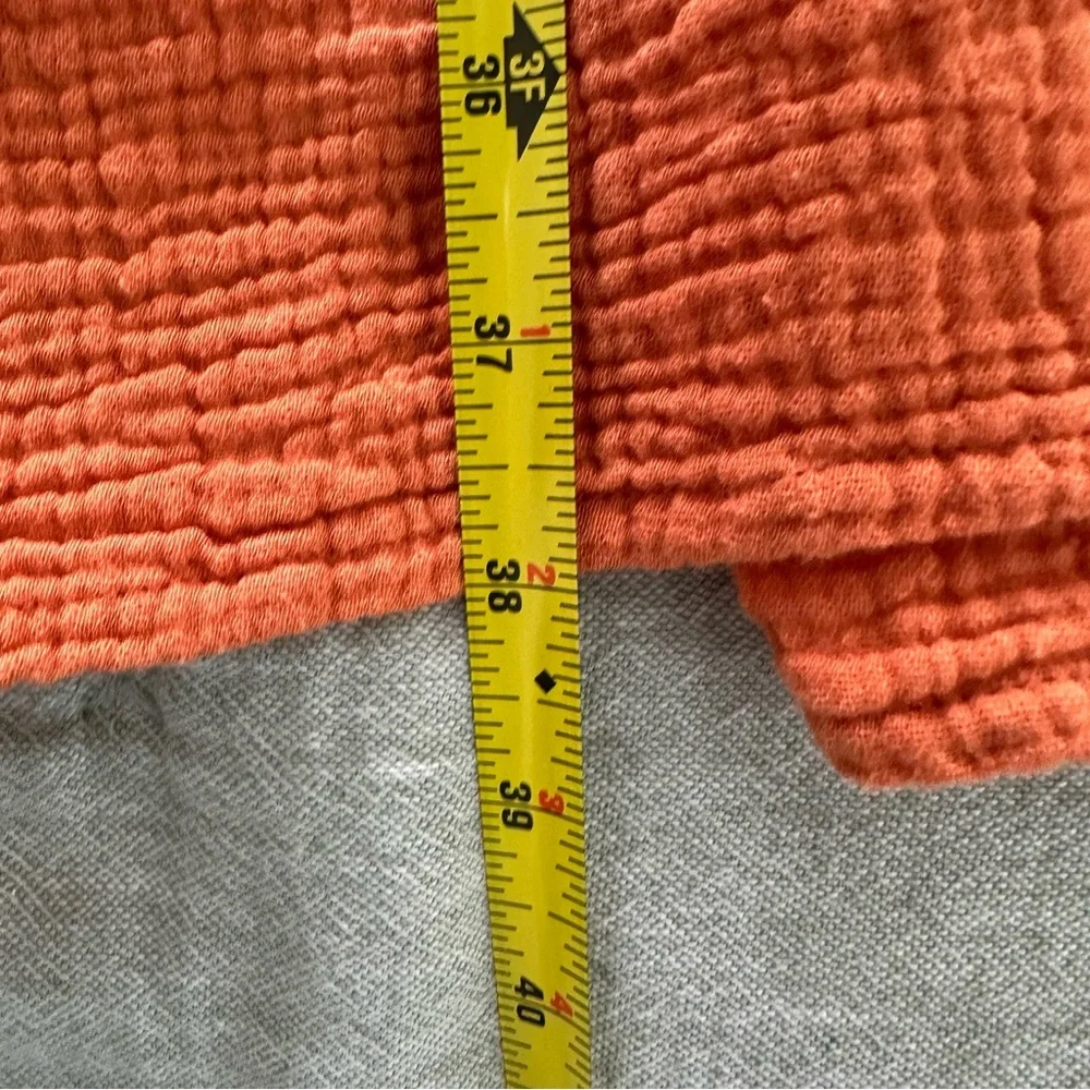 O.P.T. Women’s Orange Gauze 100% Cotton Tiered Midi Dress Cottage Boho XS - Picture 6 of 6